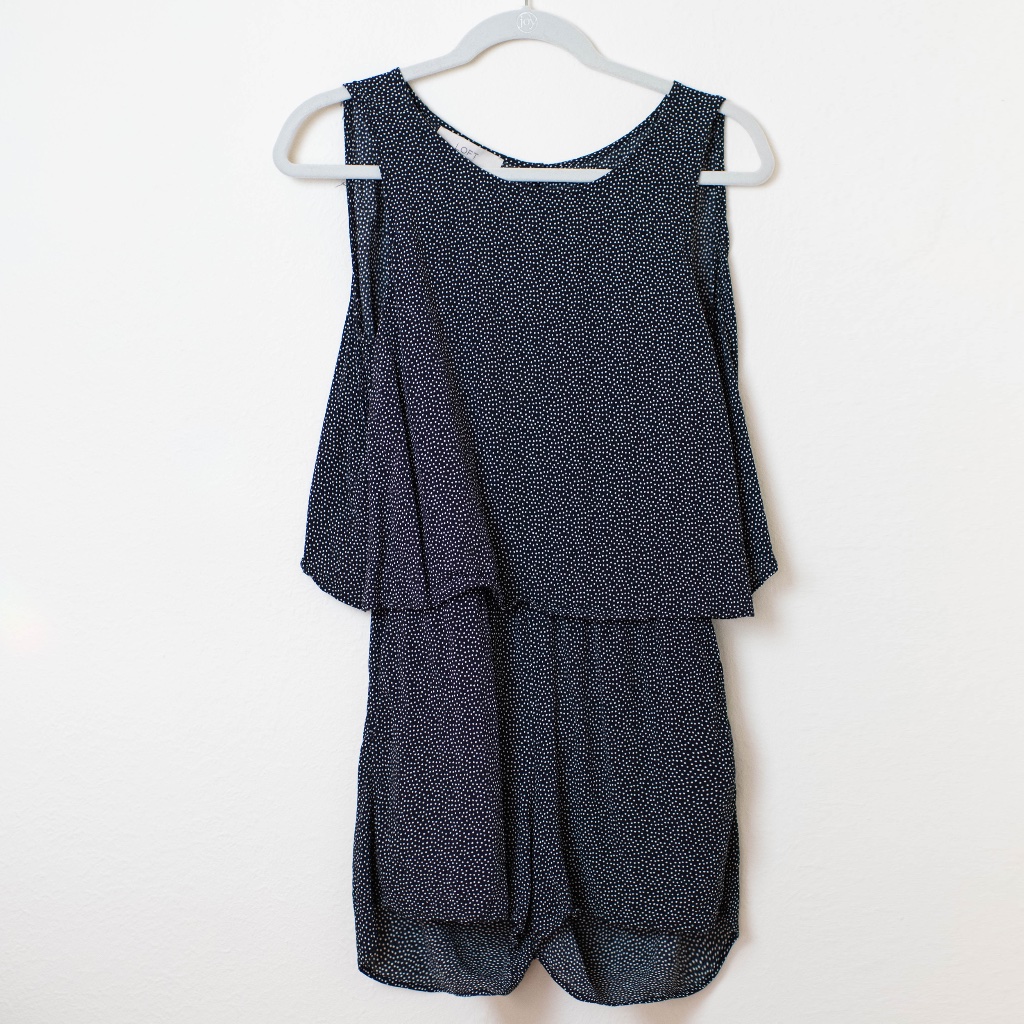 Loft Open Back Tiny Dot Romper